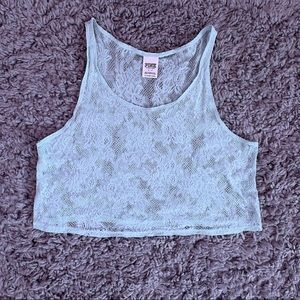Victoria’s Secret Pink Flower Mesh Tank Top Small
